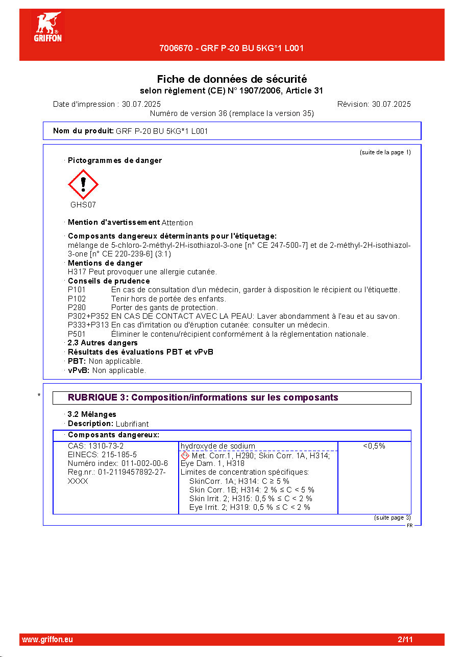 Fiche technique fournisseur
