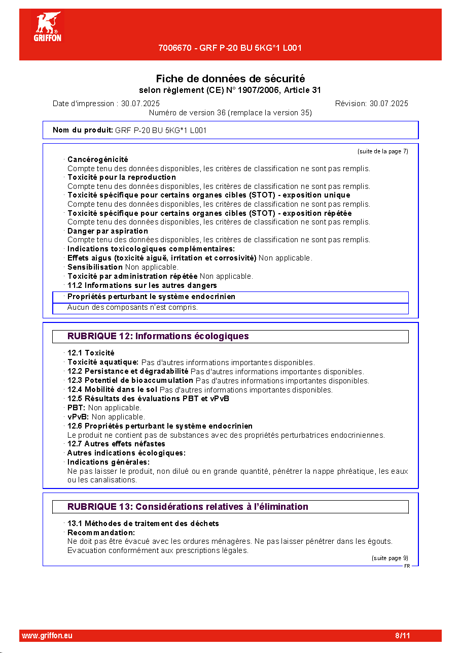 Fiche technique fournisseur