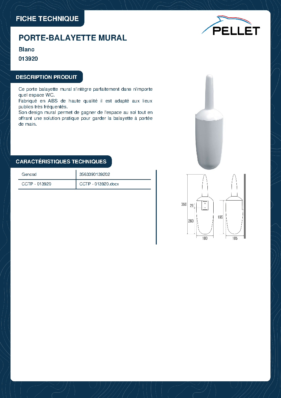 Fiche technique fournisseur