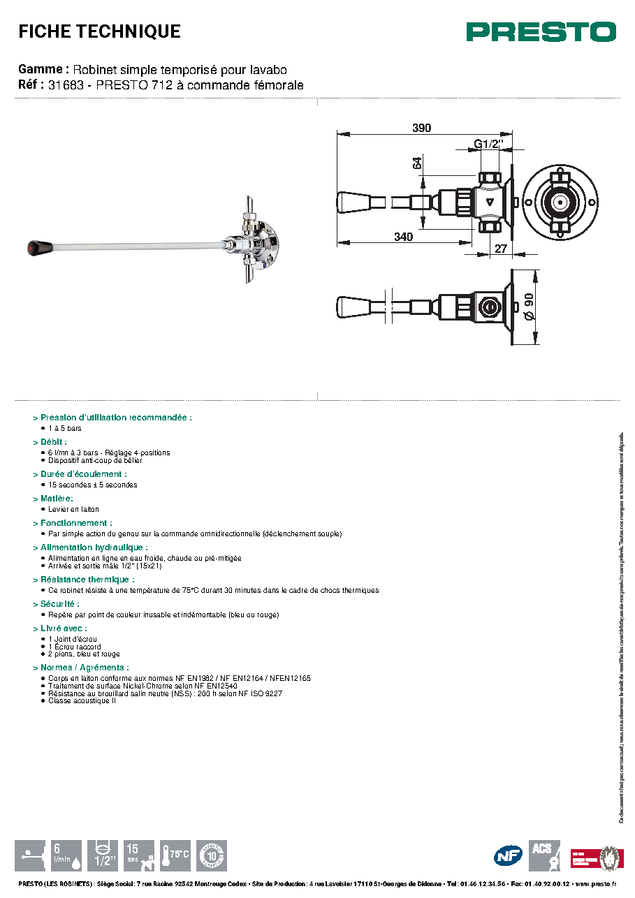 Fiche technique fournisseur