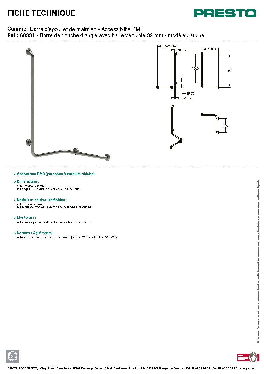 Fiche technique fournisseur