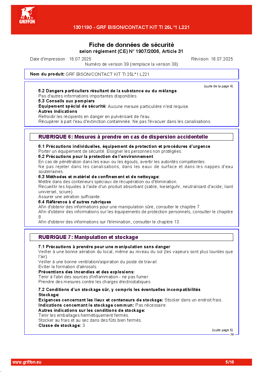 Fiche technique fournisseur