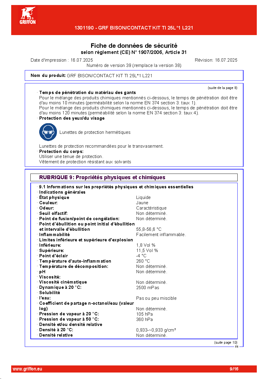 Fiche technique fournisseur