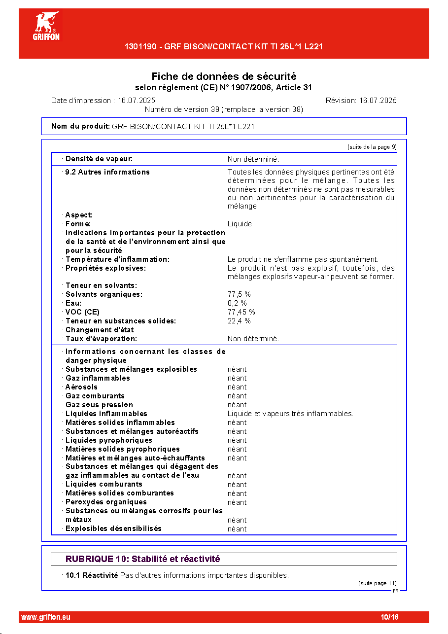 Fiche technique fournisseur