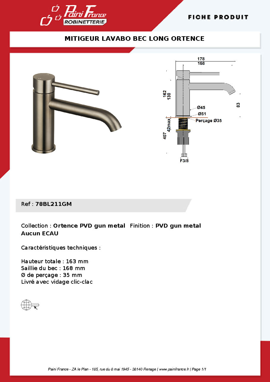 Fiche technique fournisseur