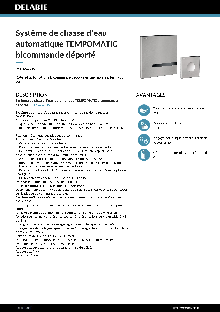 Fiche technique fournisseur