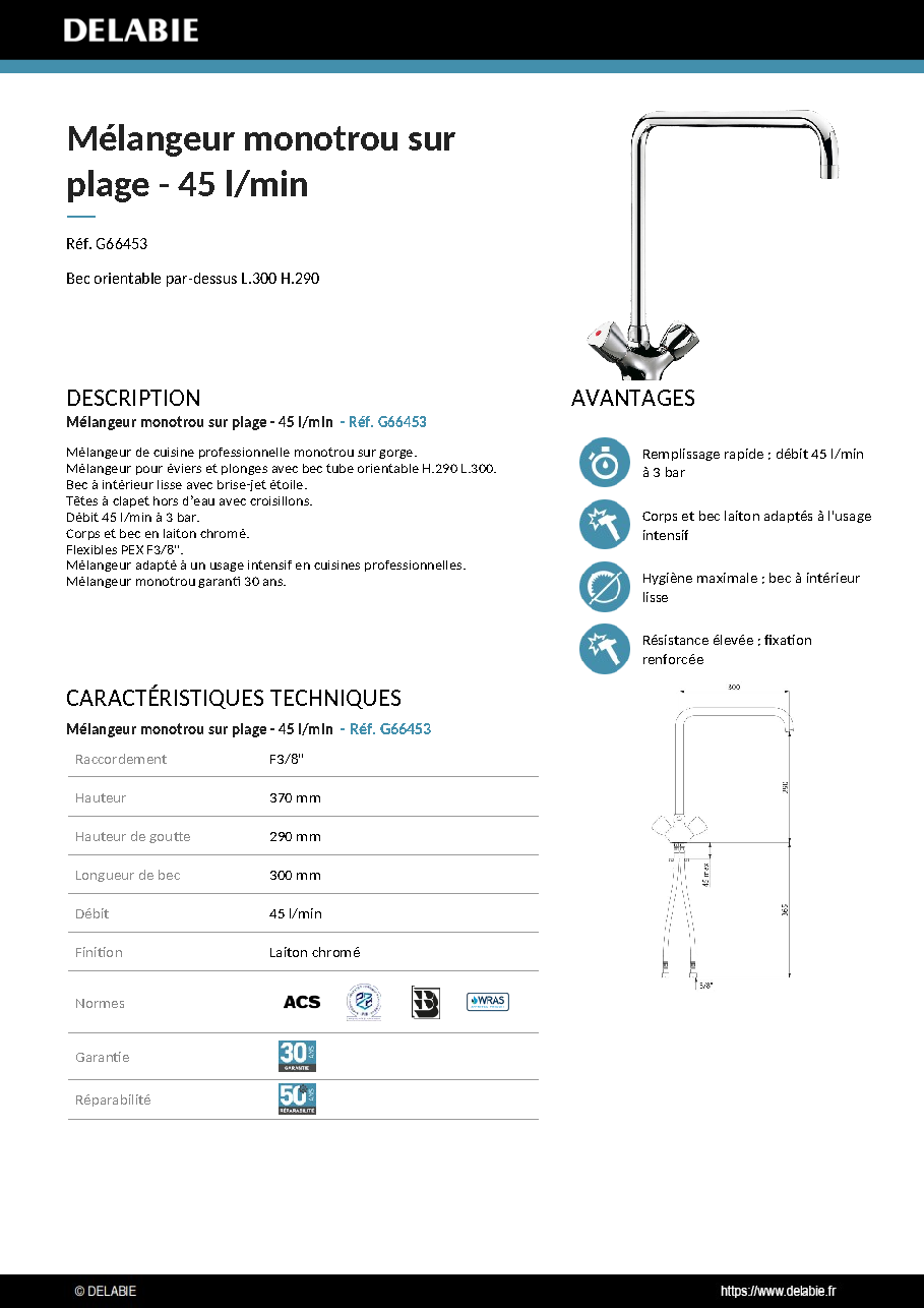 Fiche technique fournisseur