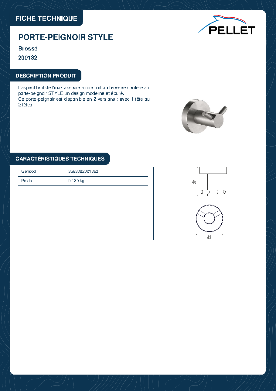 Fiche technique fournisseur