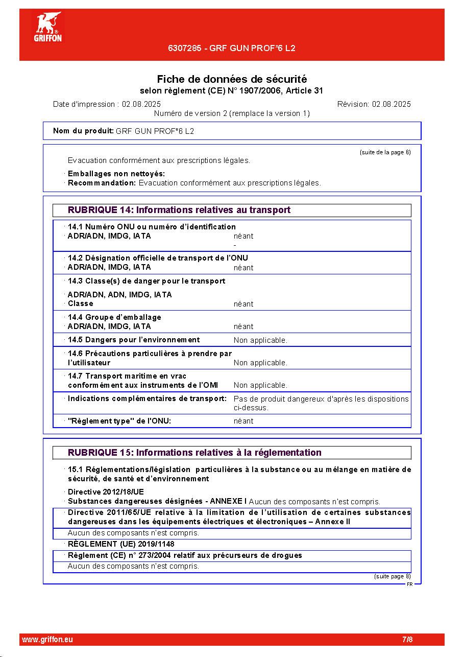 Fiche technique fournisseur
