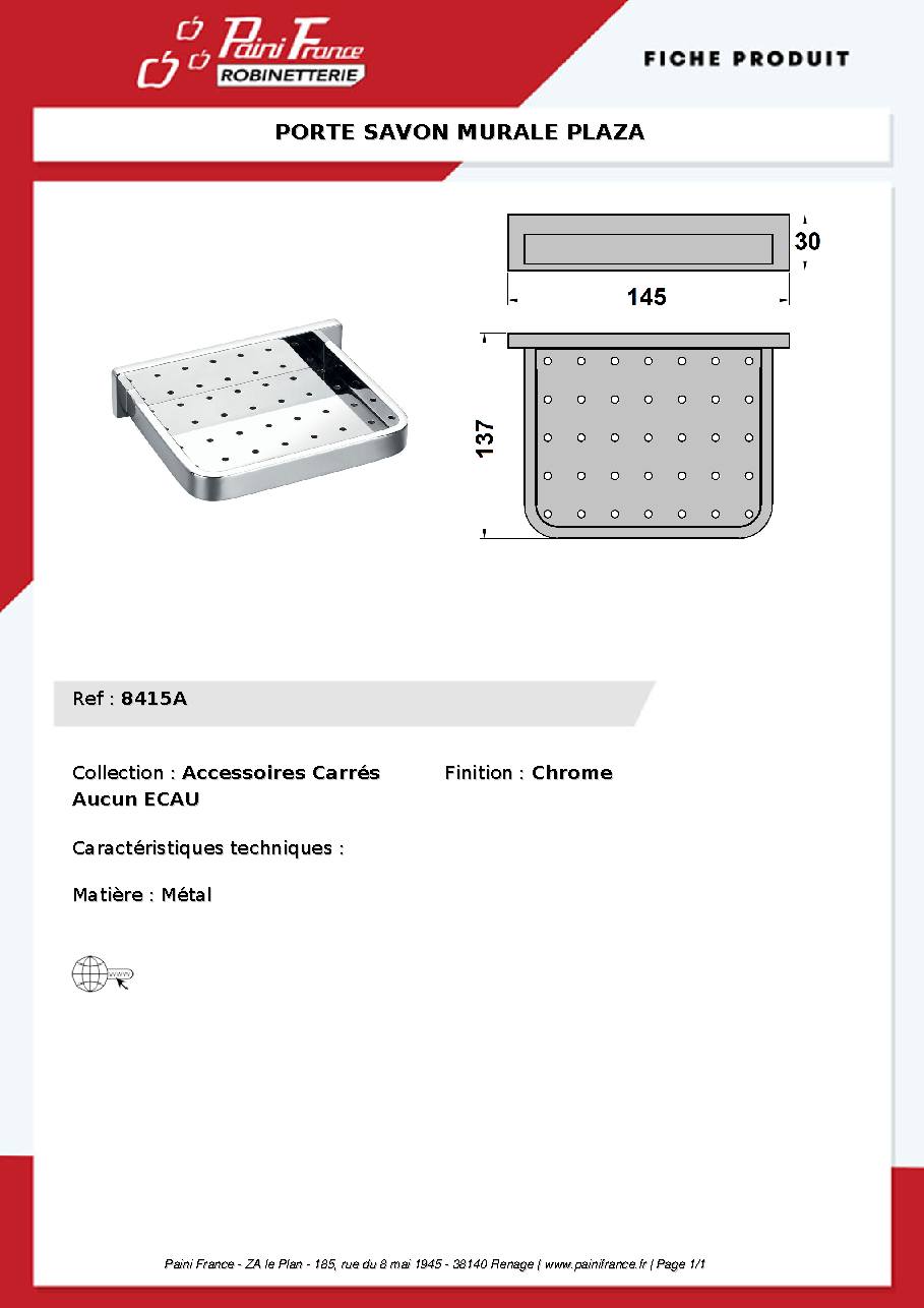 Fiche technique fournisseur