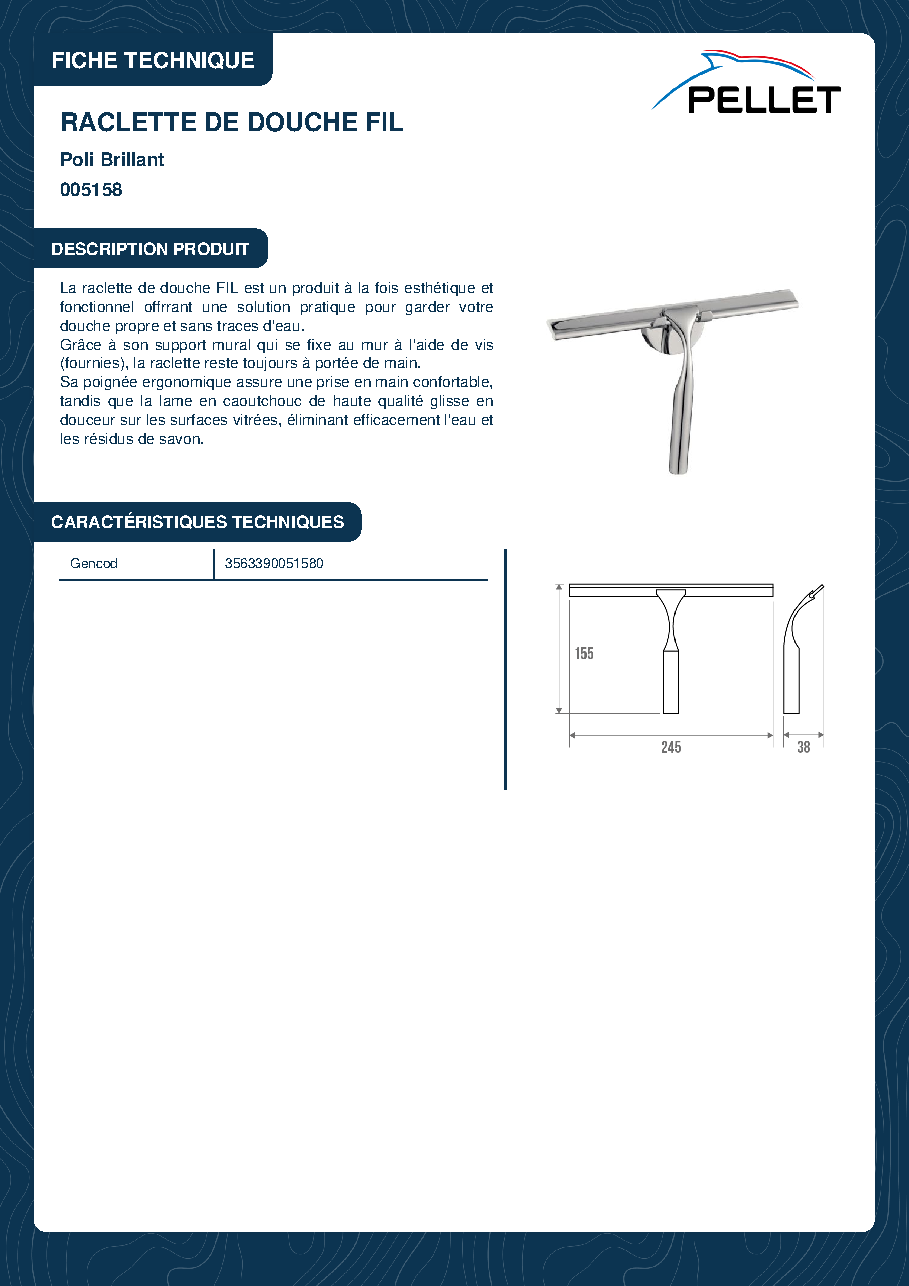 Fiche technique fournisseur