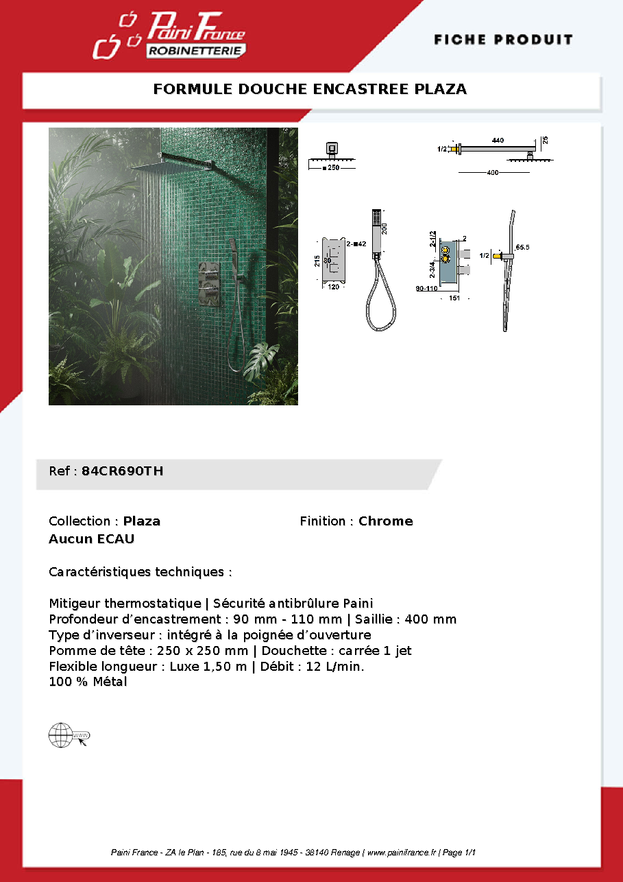 Fiche technique fournisseur