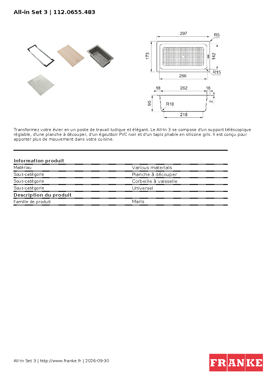Fiche technique fournisseur