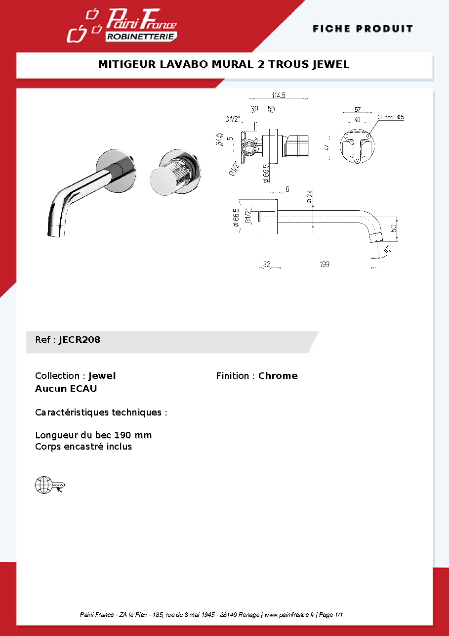 Fiche technique fournisseur