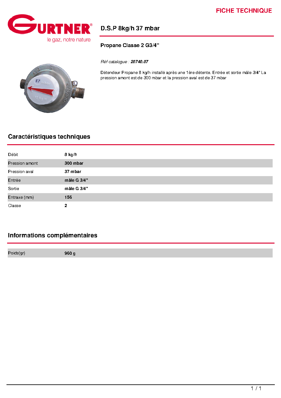 Fiche technique fournisseur