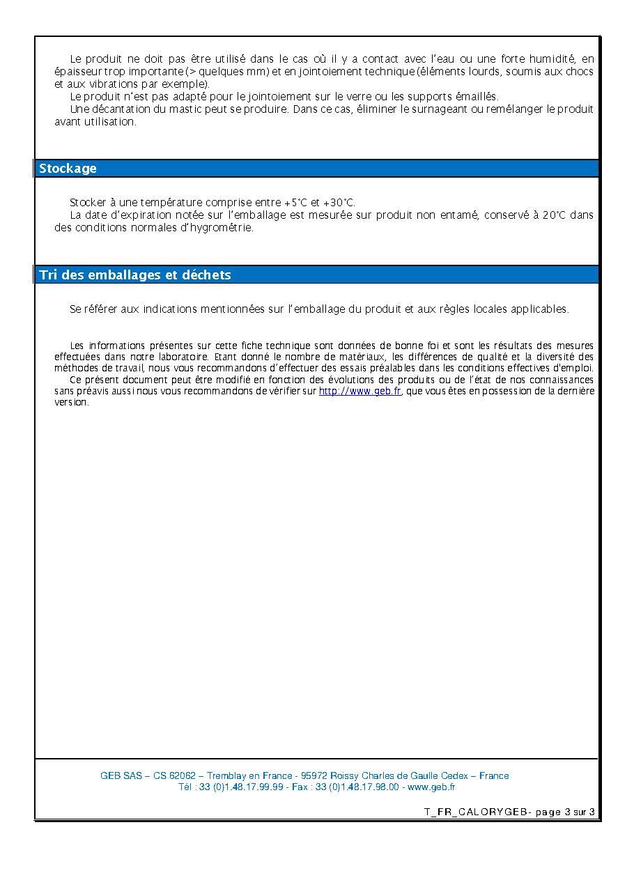 Fiche technique fournisseur