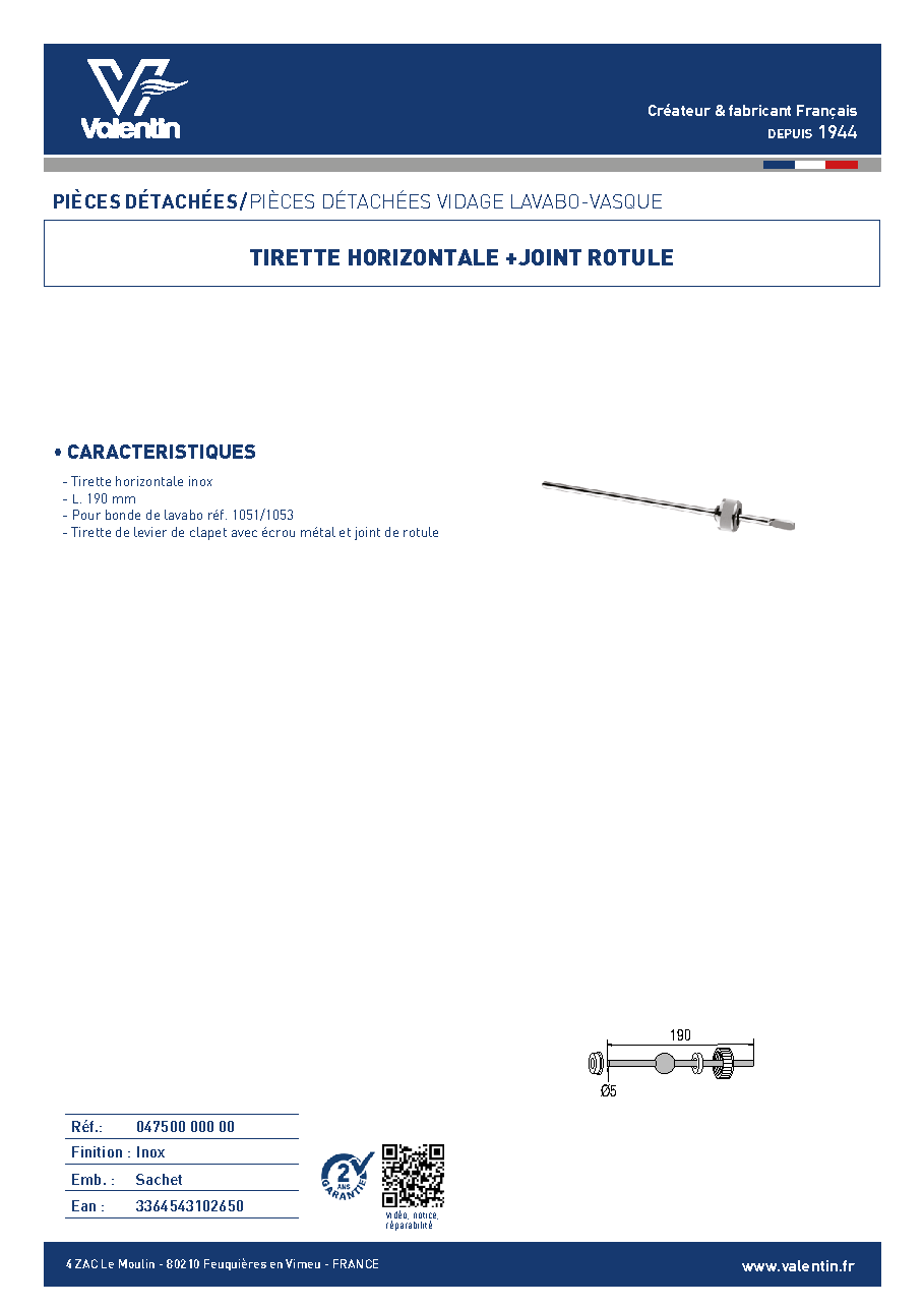 Fiche technique fournisseur