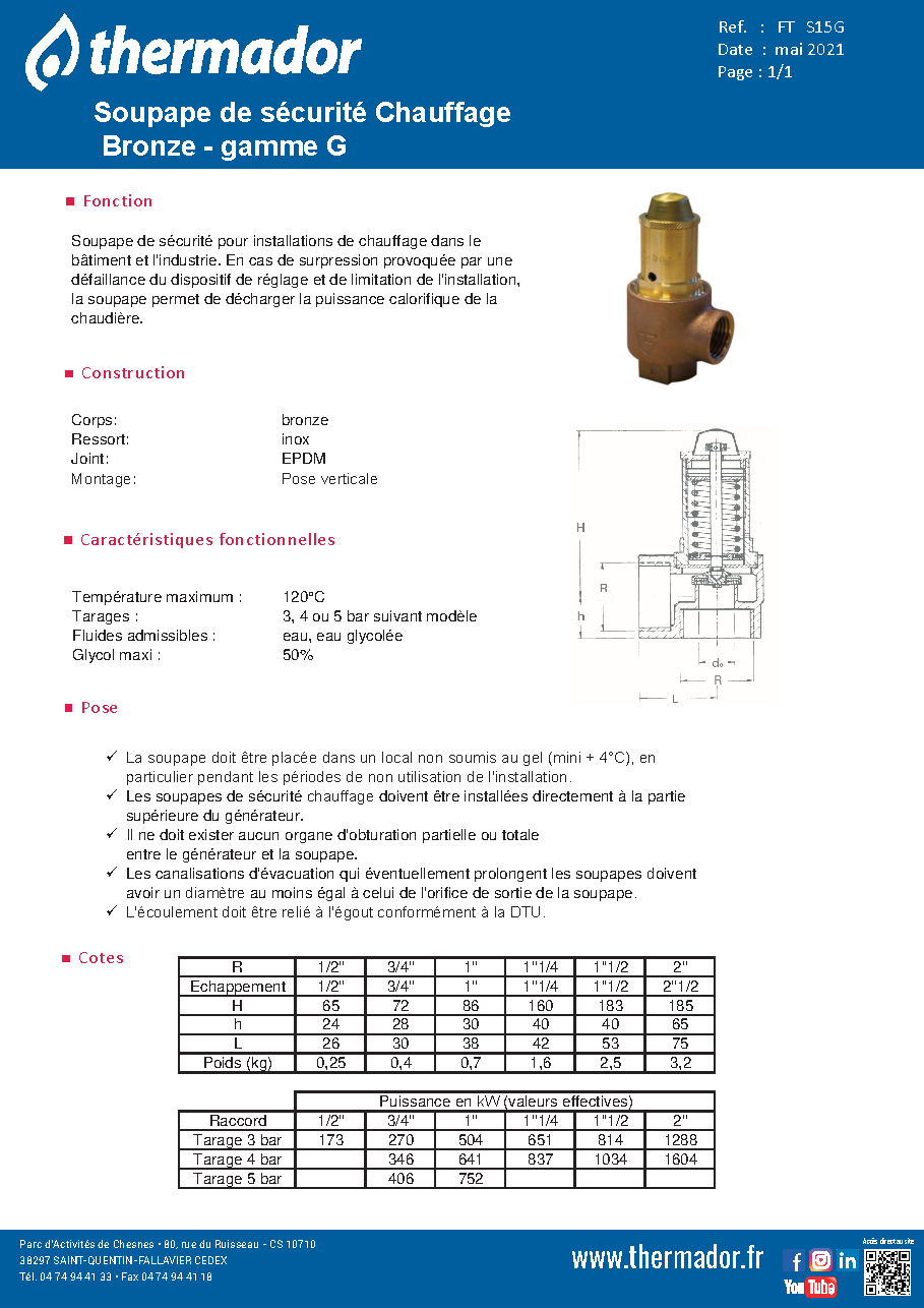 Fiche technique fournisseur
