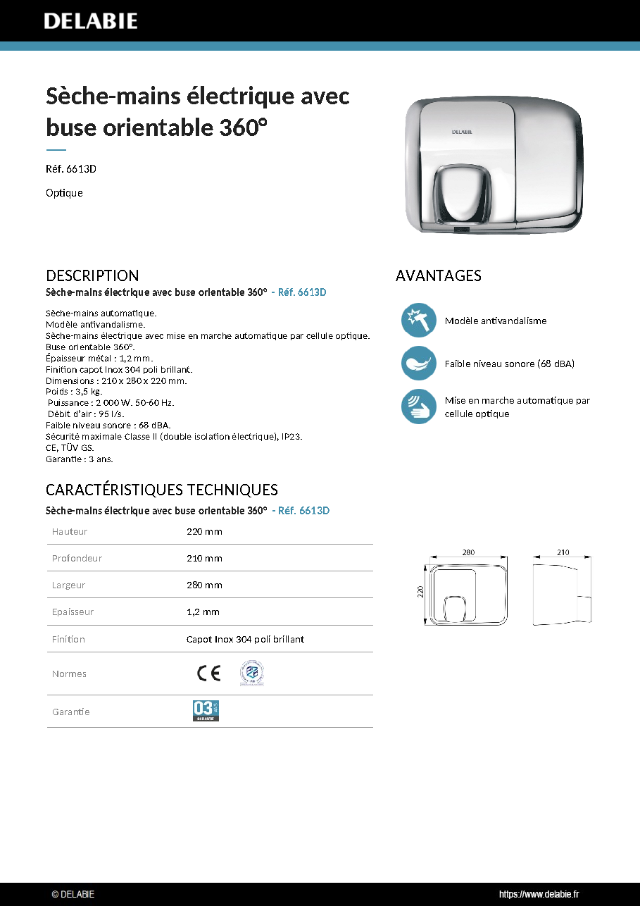 Fiche technique fournisseur