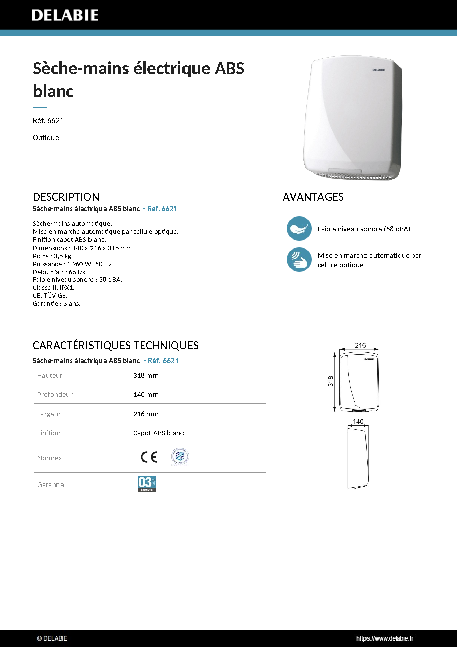 Fiche technique fournisseur
