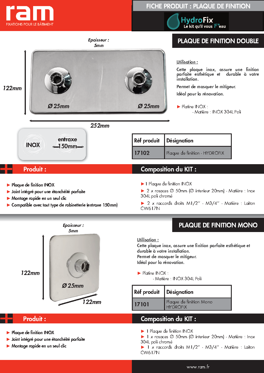 Fiche technique fournisseur