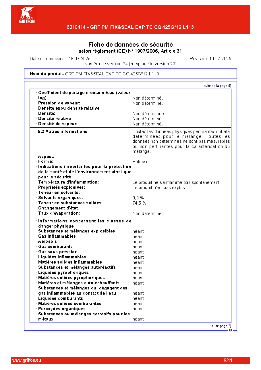 Fiche technique fournisseur