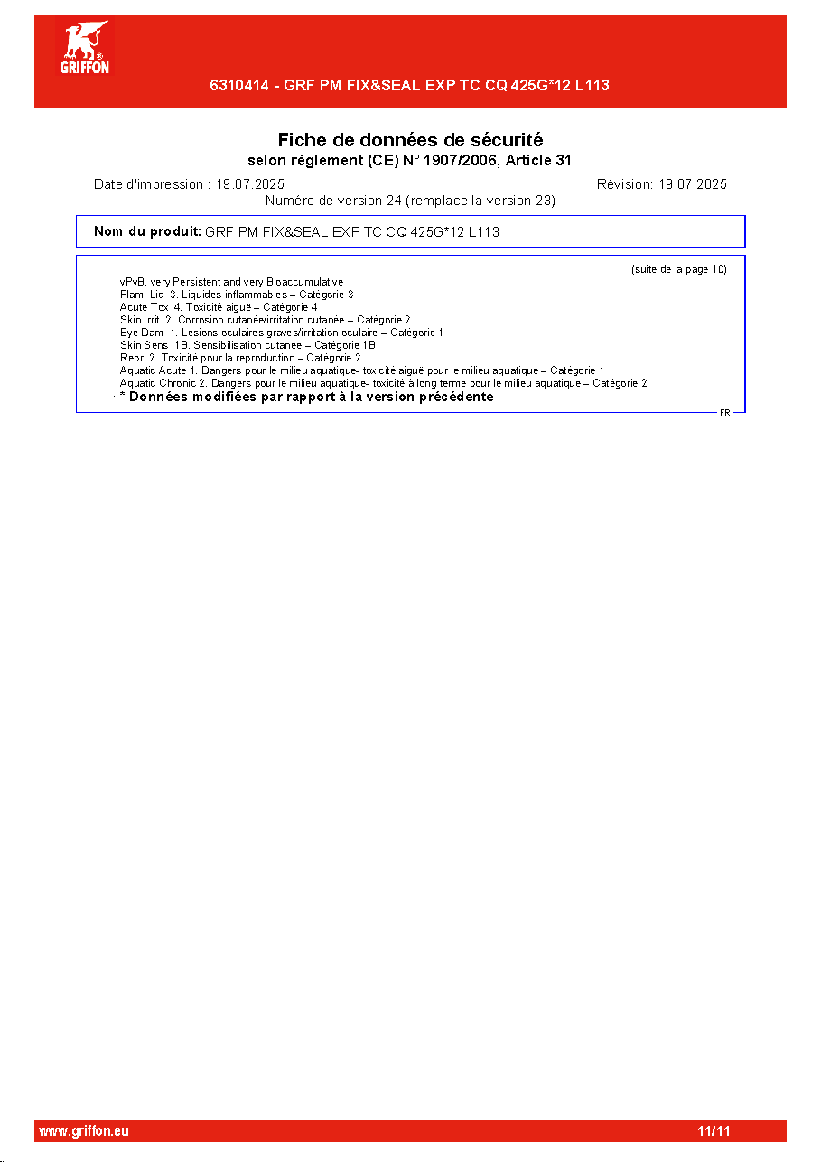 Fiche technique fournisseur