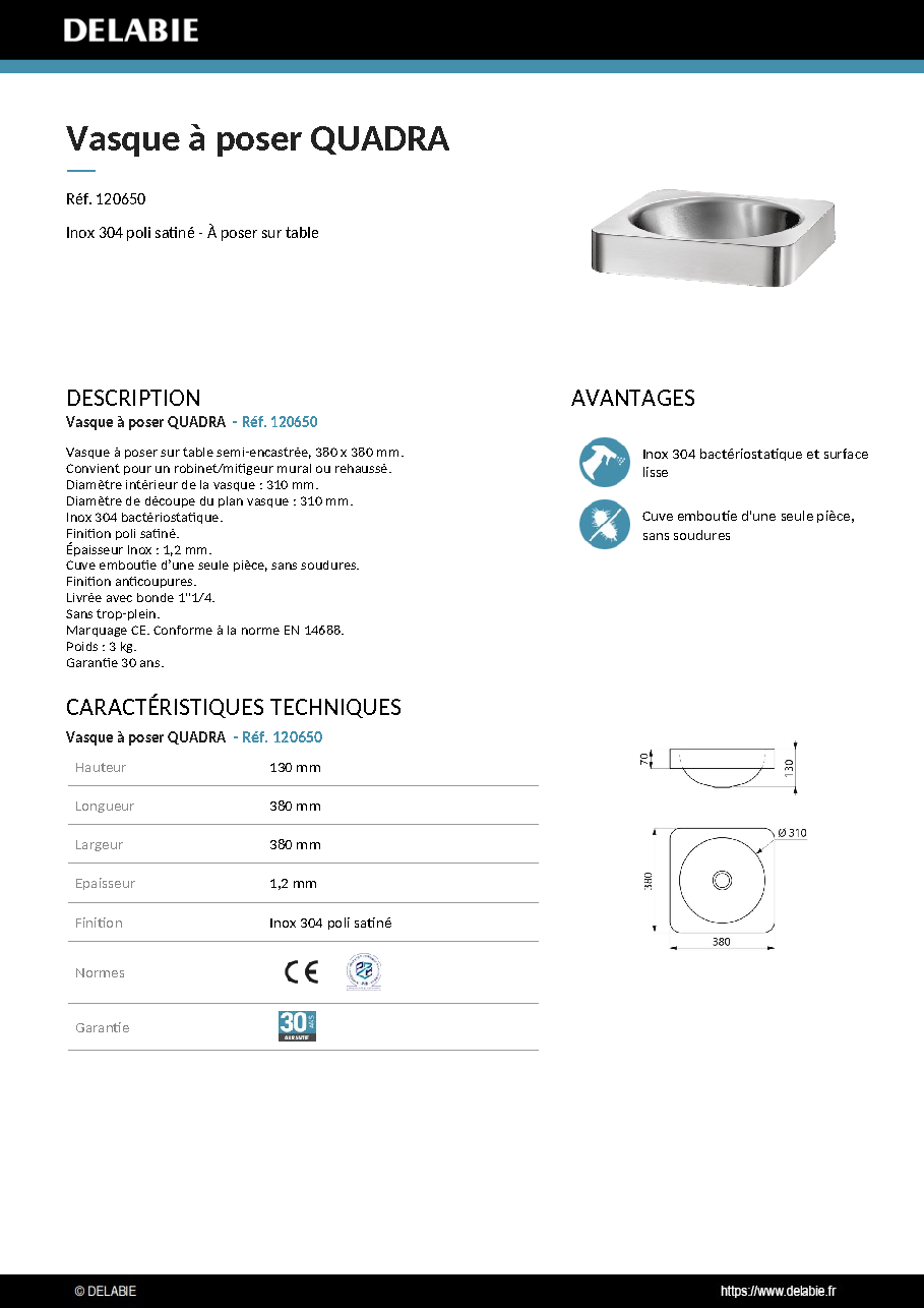 Fiche technique fournisseur