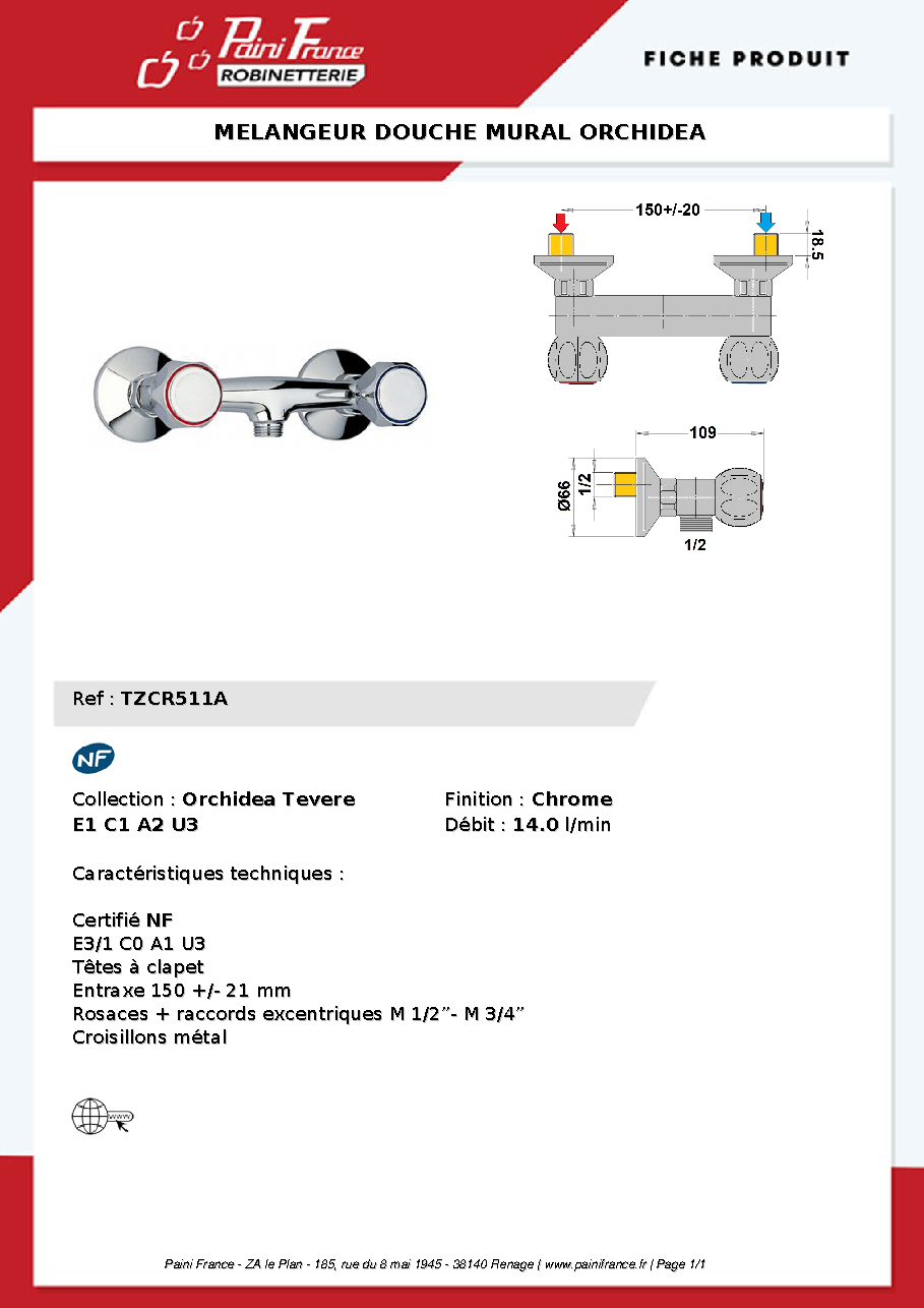 Fiche technique fournisseur