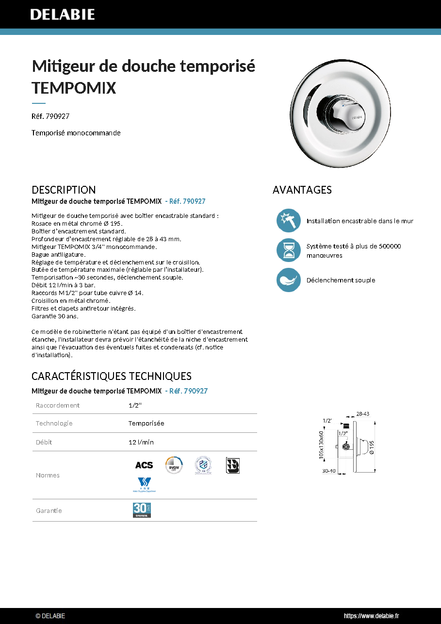 Fiche technique fournisseur