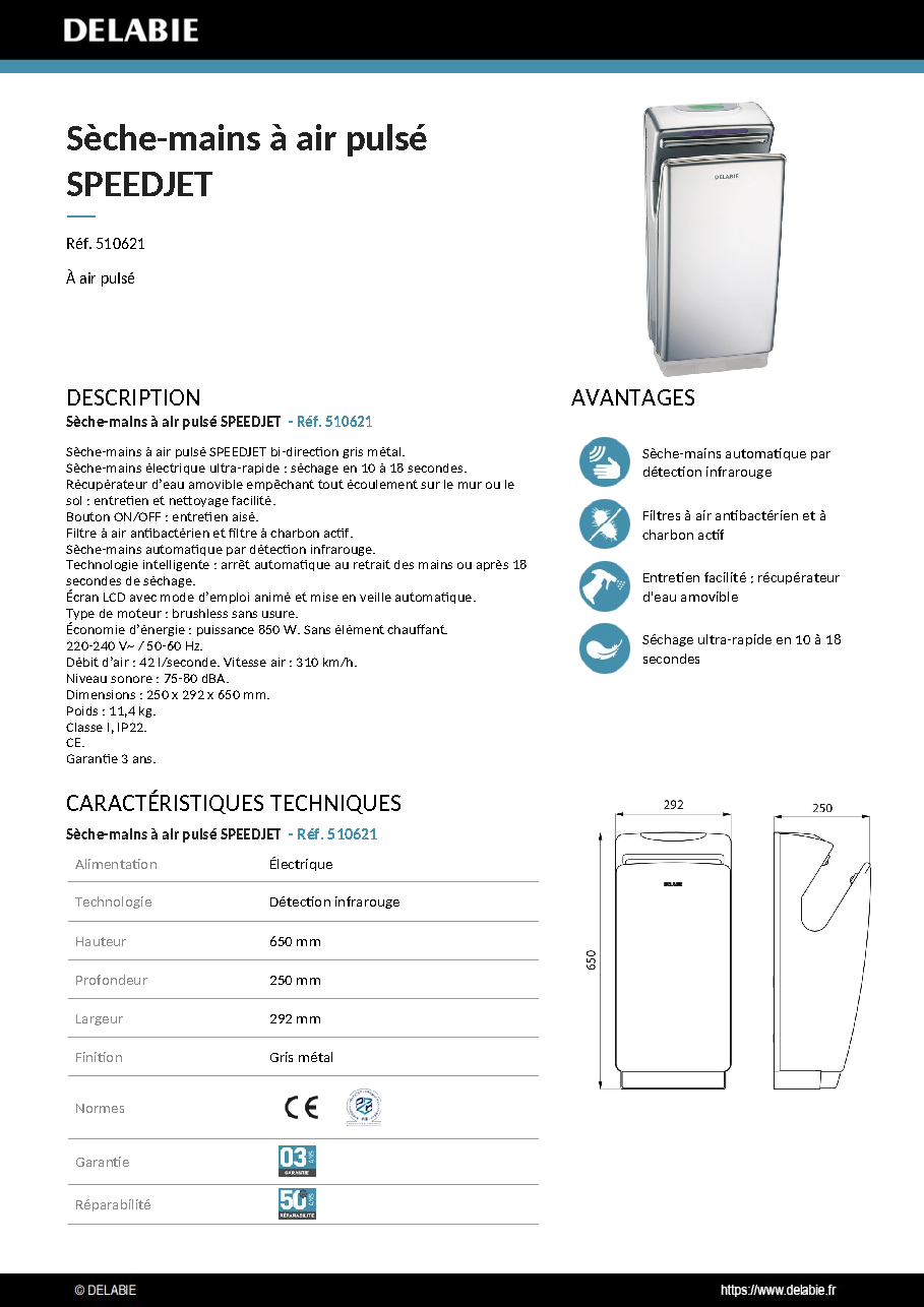 Fiche technique fournisseur