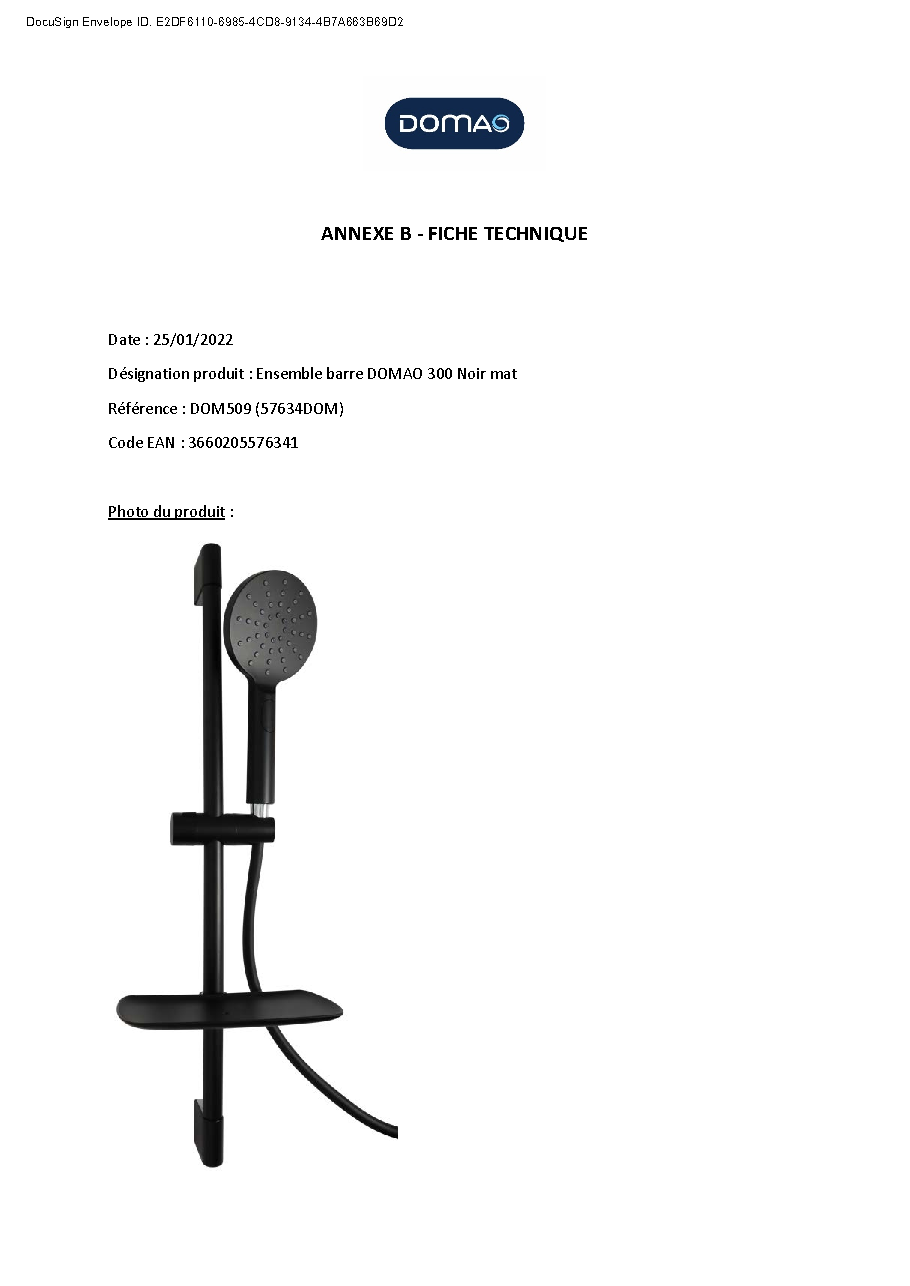 Fiche technique fournisseur