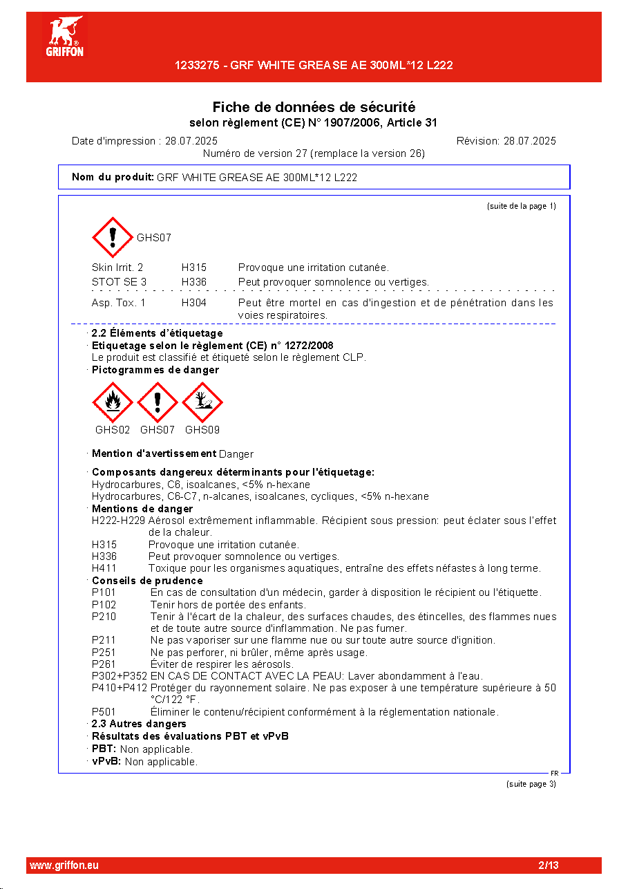 Fiche technique fournisseur