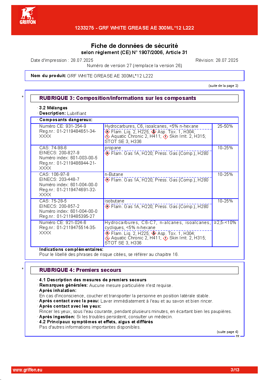 Fiche technique fournisseur