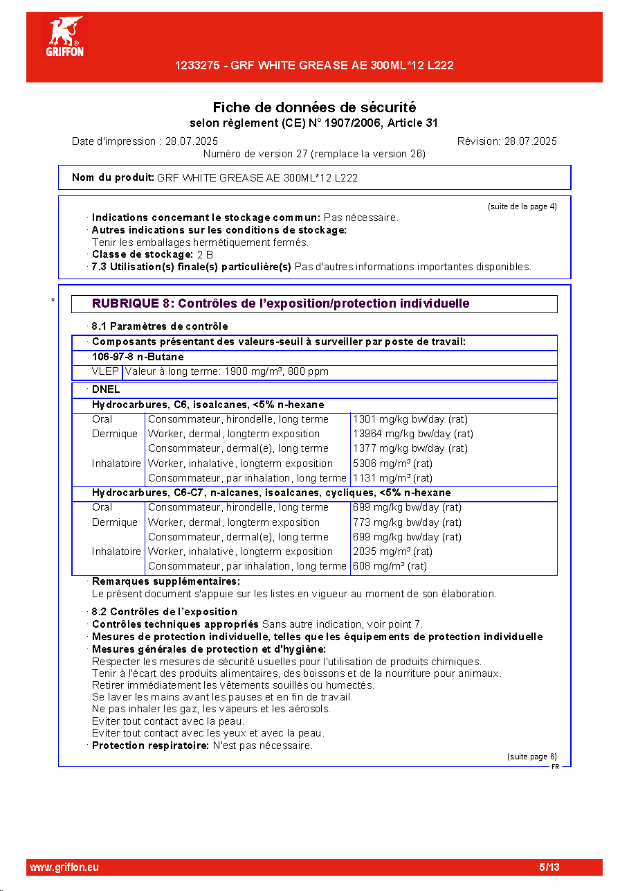 Fiche technique fournisseur