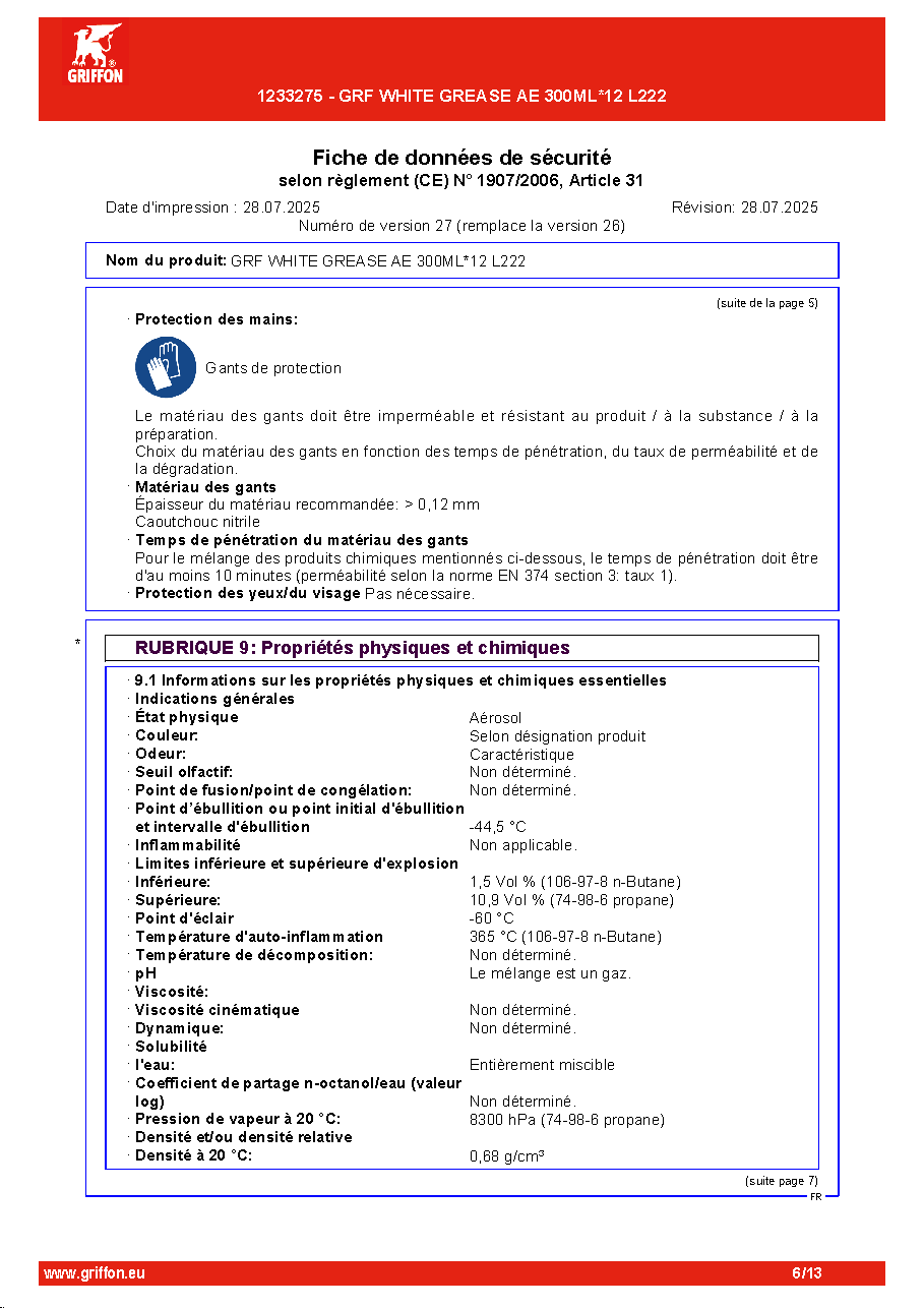 Fiche technique fournisseur