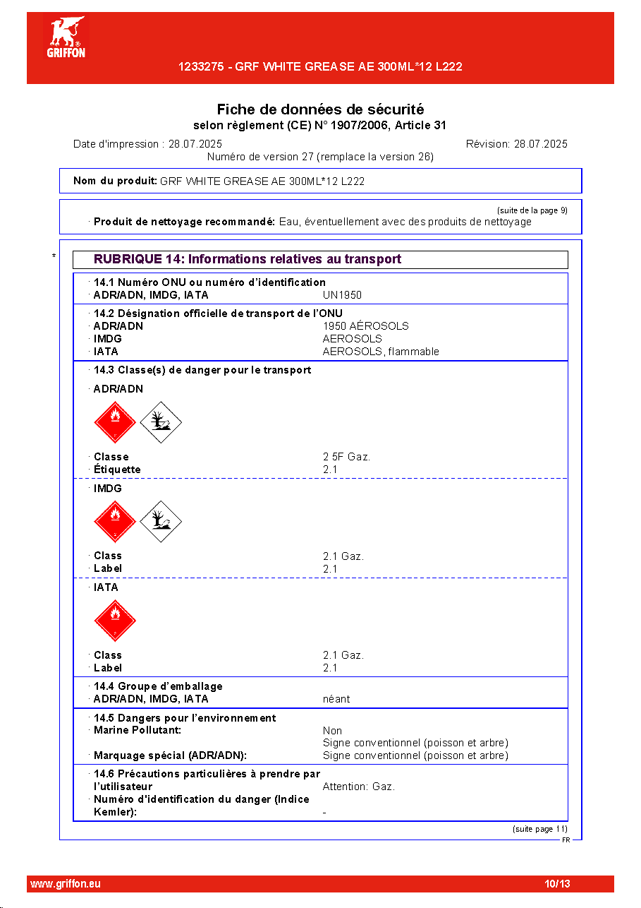 Fiche technique fournisseur