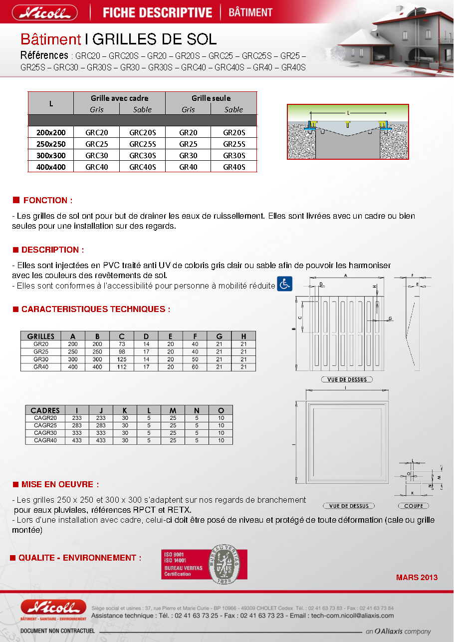 Fiche technique fournisseur