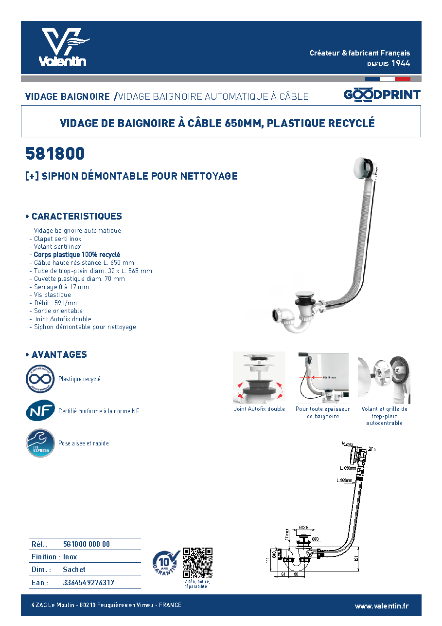 Fiche technique fournisseur
