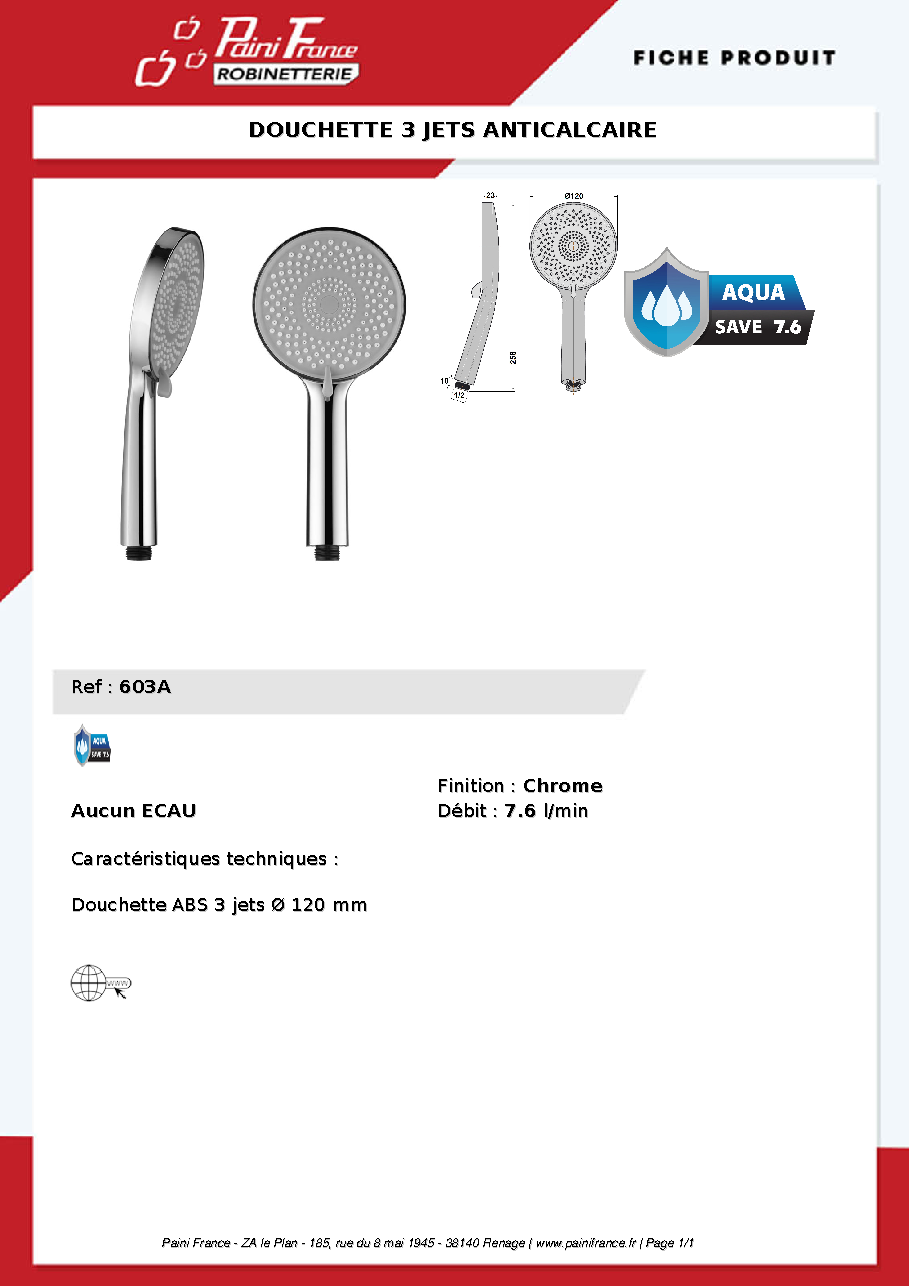 Fiche technique fournisseur