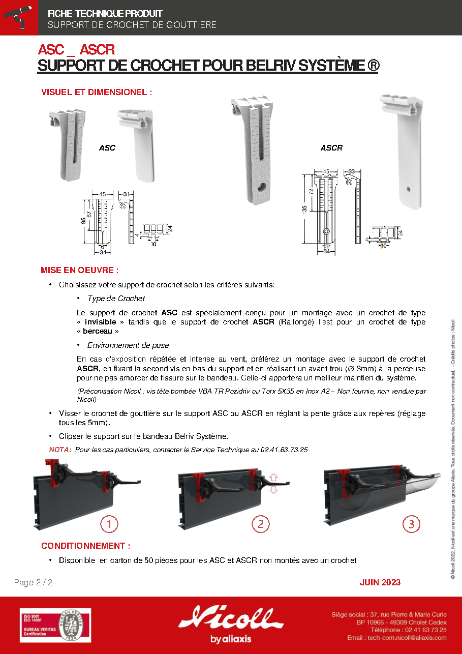 Fiche technique fournisseur