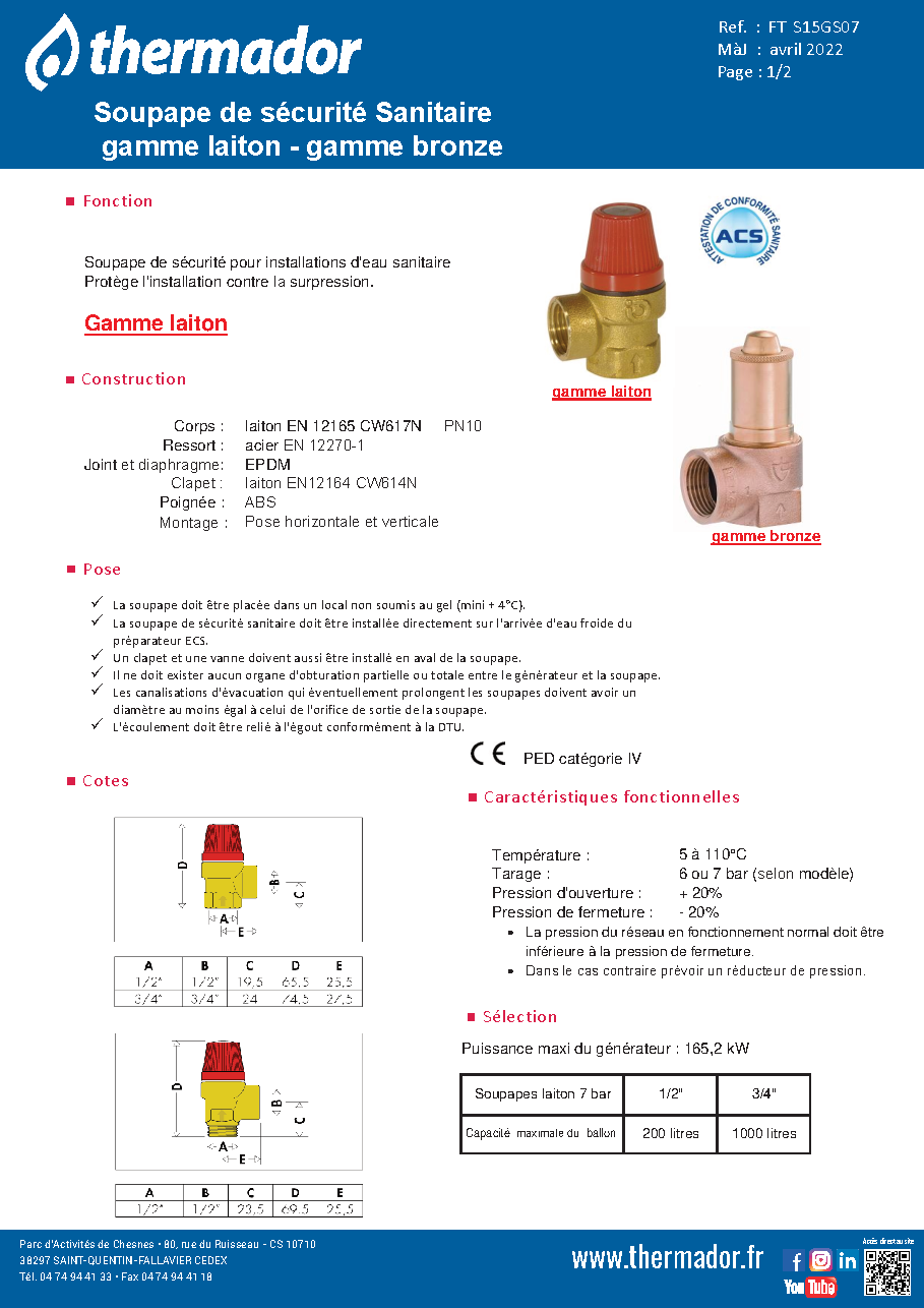 Fiche technique fournisseur