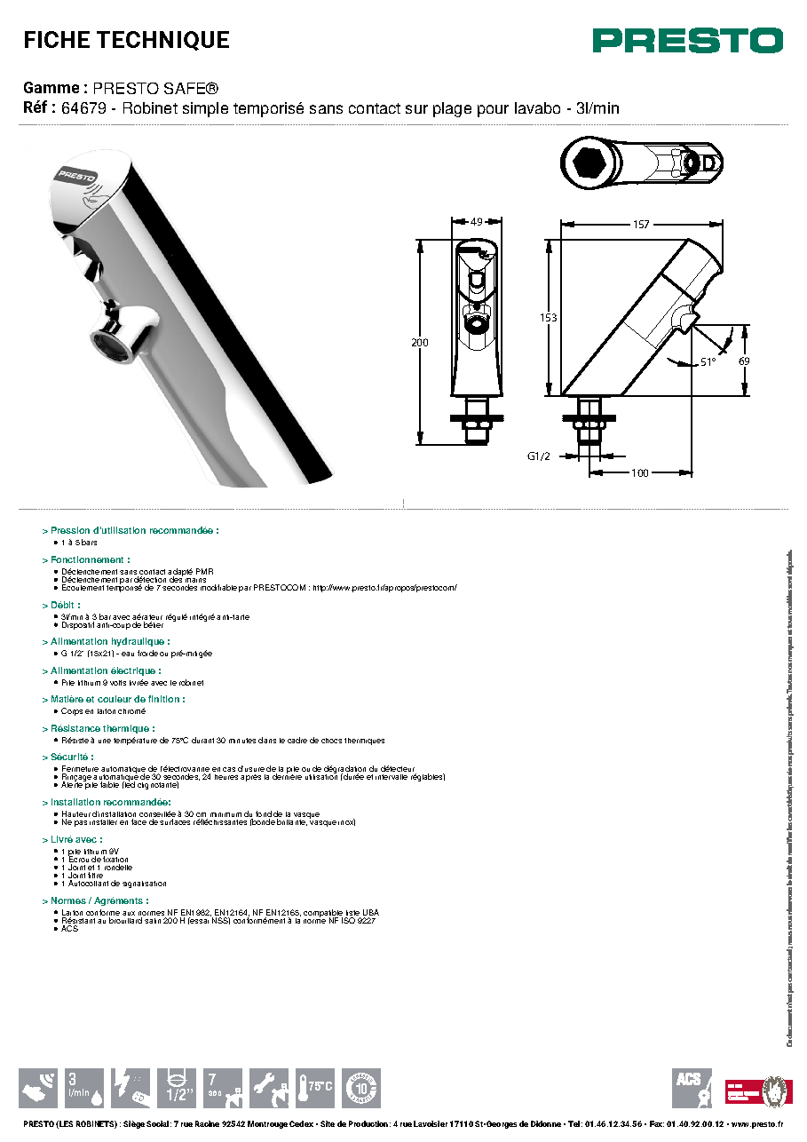 Fiche technique fournisseur