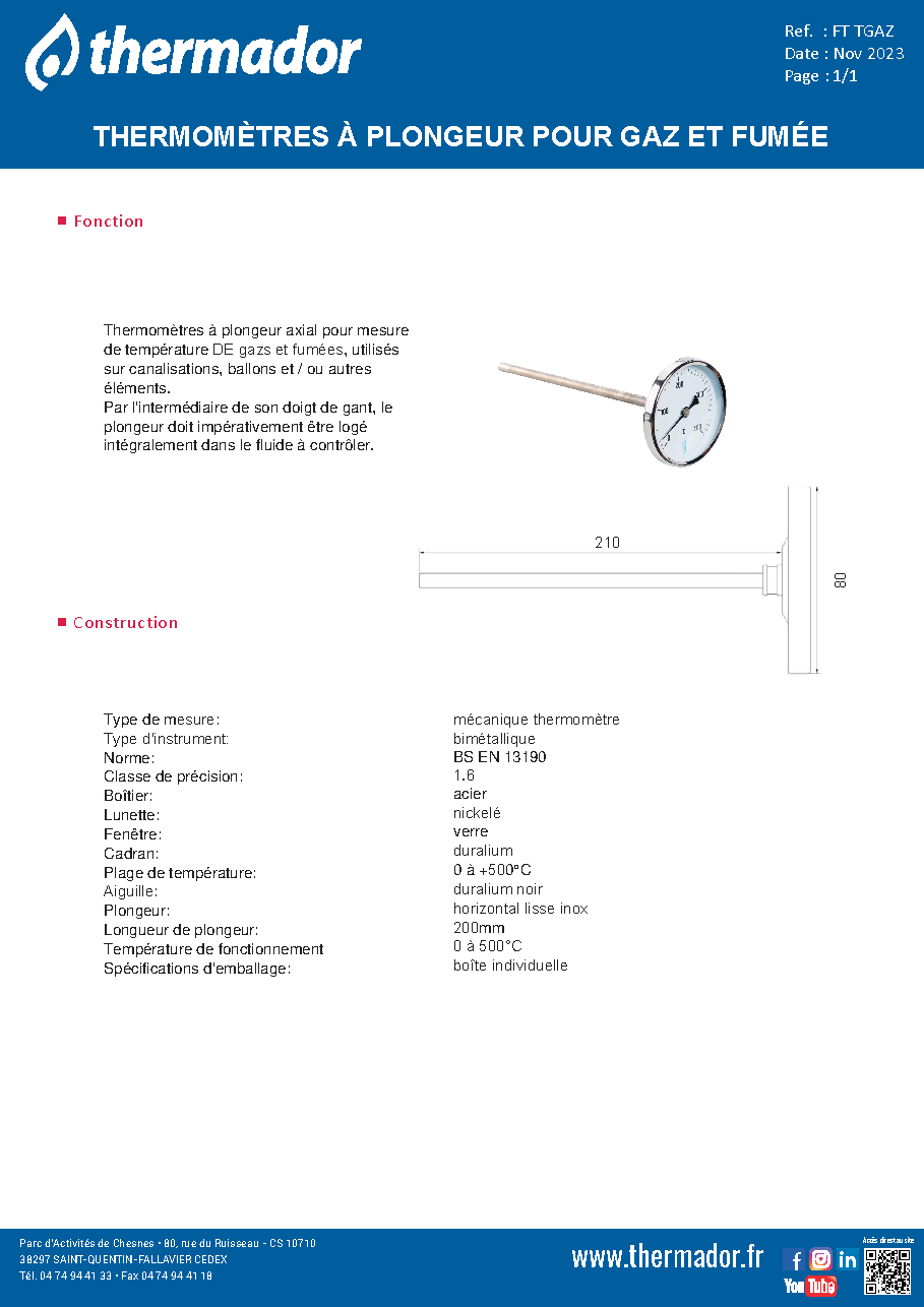 Fiche technique fournisseur