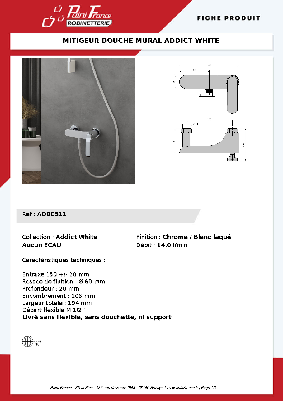 Fiche technique fournisseur