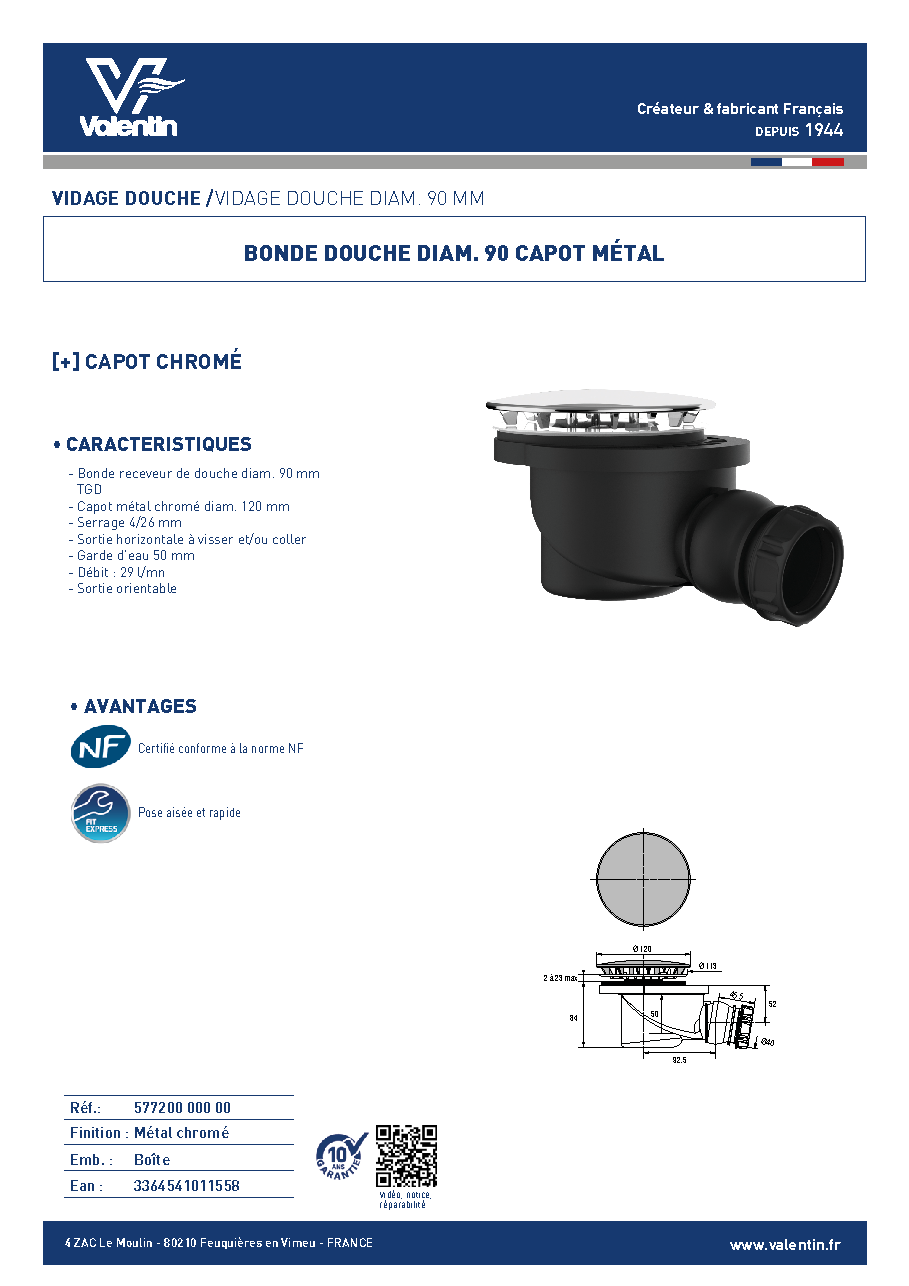Fiche technique fournisseur