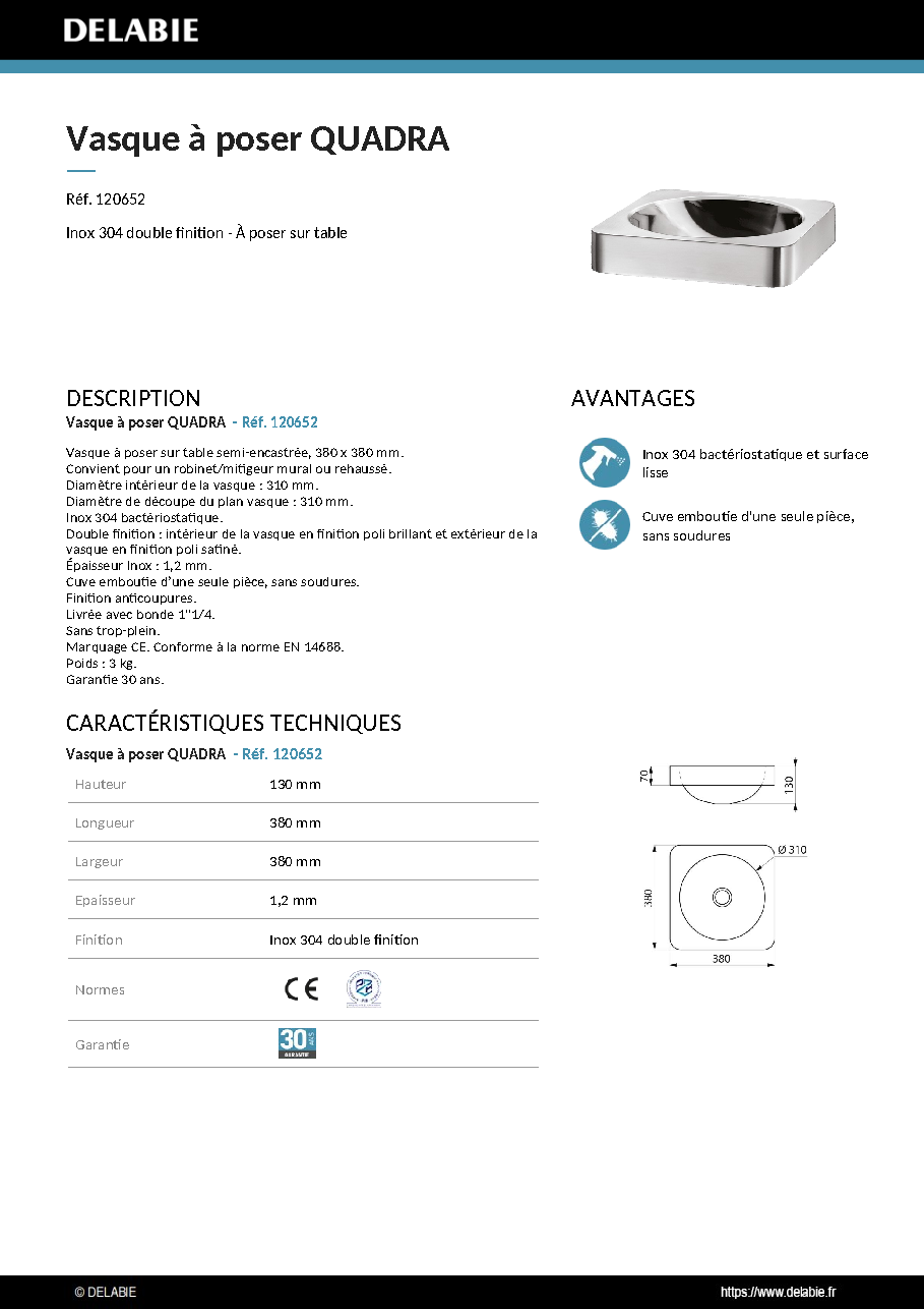 Fiche technique fournisseur