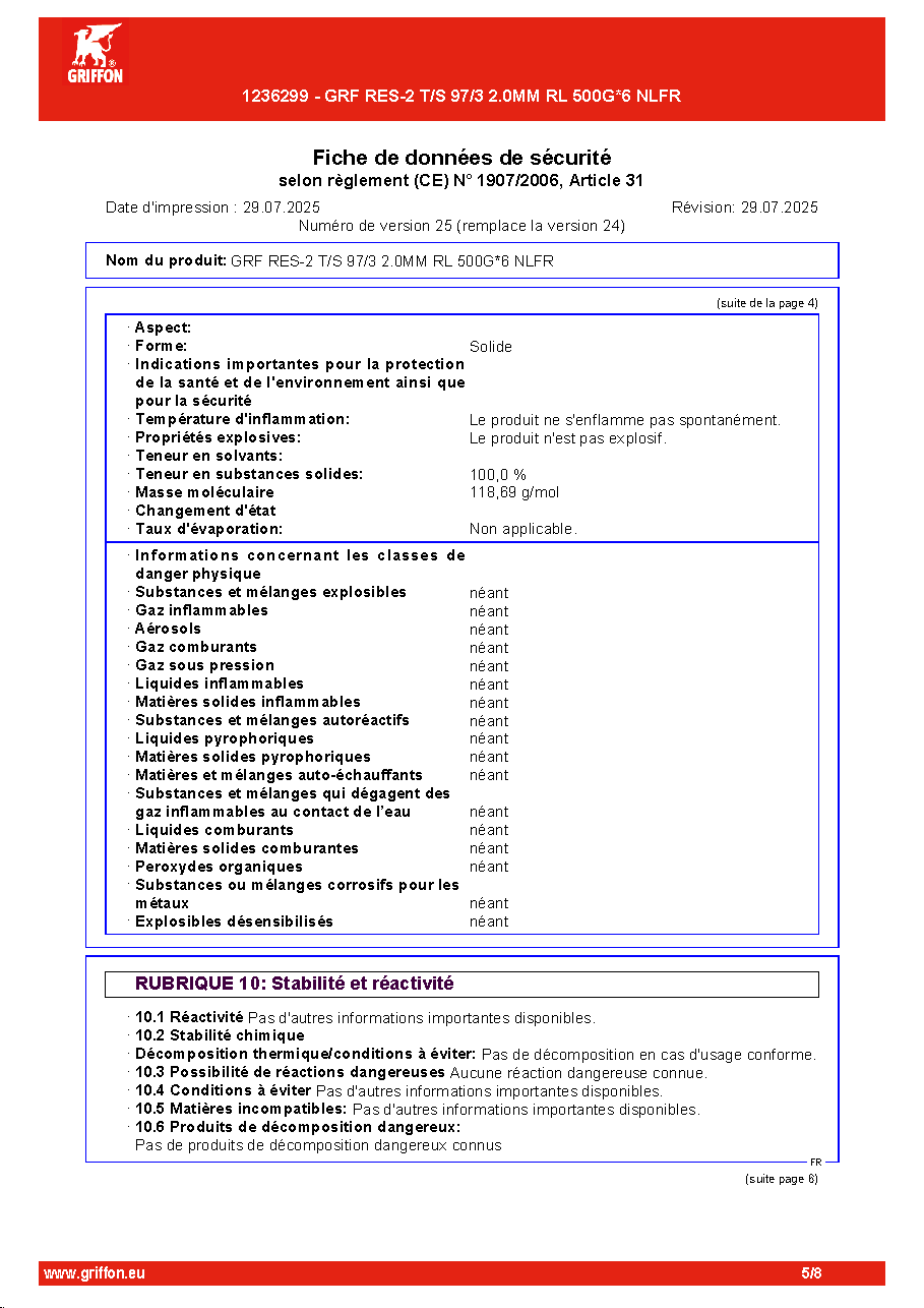 Fiche technique fournisseur