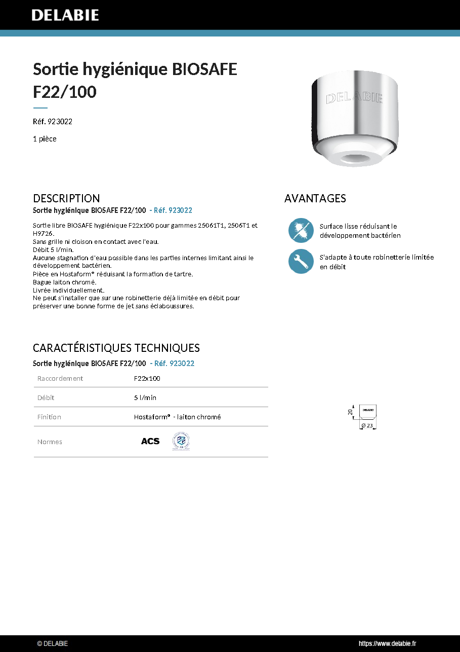 Fiche technique fournisseur