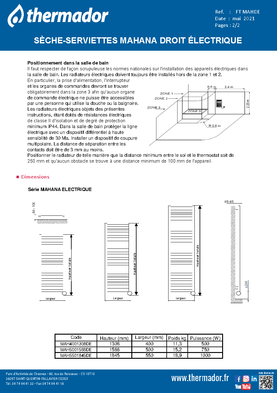 Fiche technique fournisseur